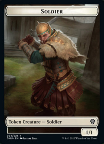 Soldier // Dragon Double-sided Token [Dominaria United Tokens]