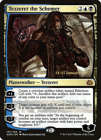 Tezzeret the Schemer  (Prerelease) [Aether Revolt Prerelease Promos]