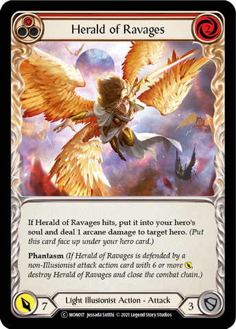 Herald of Ravages (Red) [U-MON017-RF] Unlimited Rainbow Foil