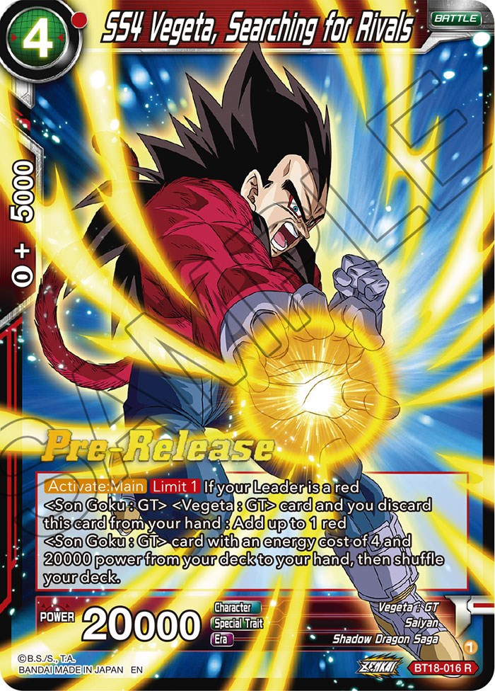 Vegeta SS4, à la recherche de rivaux (BT18-016) [Dawn of the Z-Legends Prerelease Promos] 