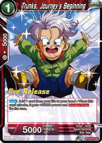 Trunks, Journey's Beginning (BT15-013) [Promociones de presentación de Saiyan Showdown] 