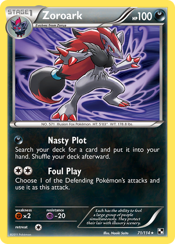 Zoroark (71/114) (exclusivité Deck à thème) [Noir et blanc : ensemble de base] 