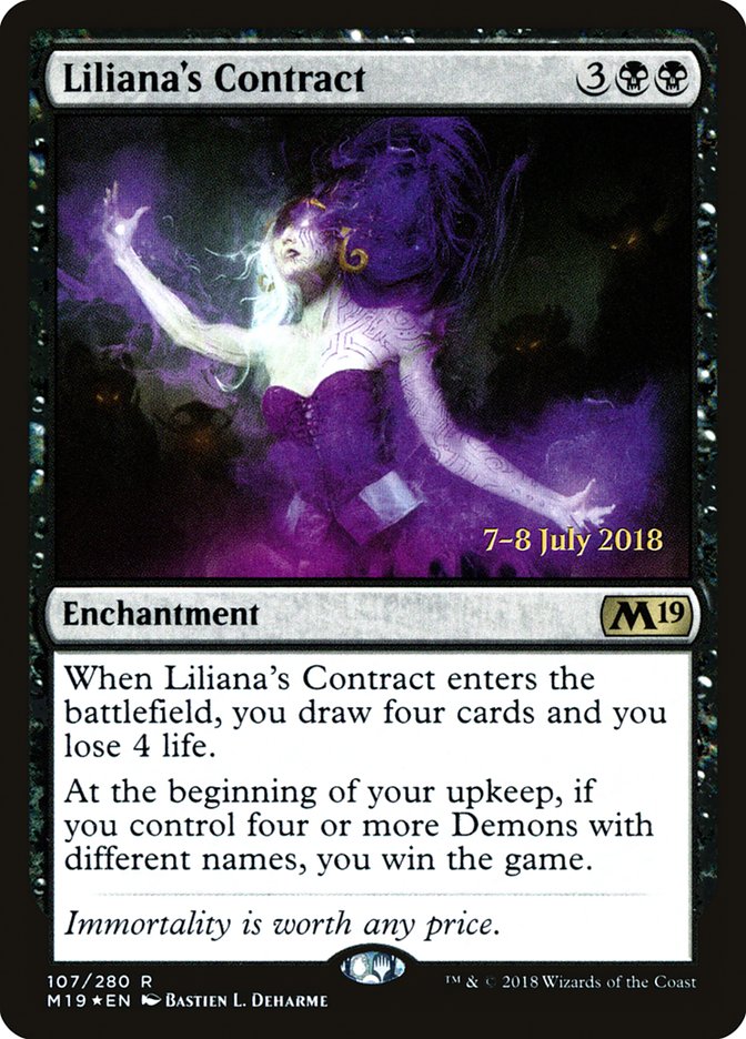 Liliana's Contract  (Prerelease) [Core Set 2019 Prerelease Promos]