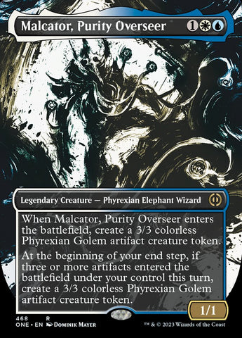 Malcator, Purity Overseer (Borderless Ichor Step-and-Compleat Foil) [Phyrexia: All Will Be One]