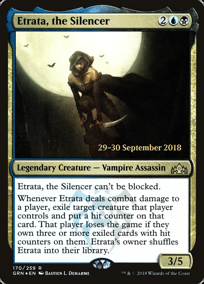 Etrata, the Silencer  (Prerelease) [Guilds of Ravnica Prerelease Promos]