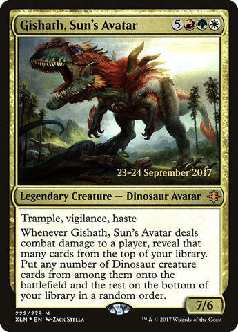 Gishath, Sun's Avatar  (Prerelease) [Ixalan Prerelease Promos]