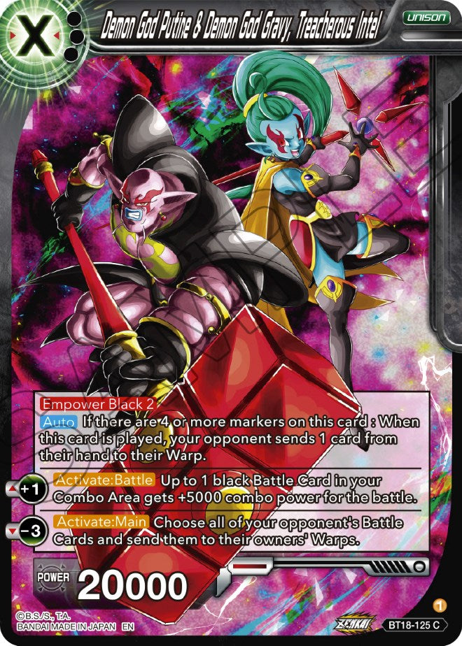 Demon God Putine & Demon God Gravy, Treacherous Intel (BT18-125) [Dawn of the Z-Legends]