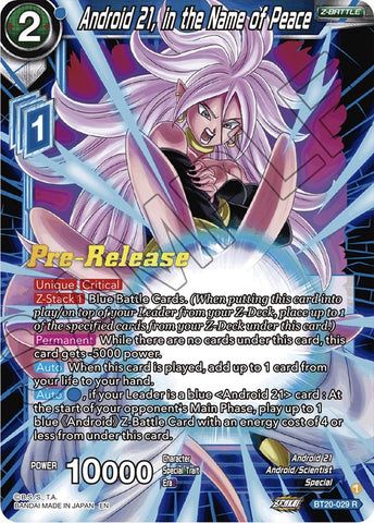 Android 21, in the Name of Peace (BT20-029) [Power Absorbed Prerelease Promos]