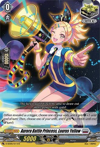 Aurora Battle Princess, Lourus Yellow (D-SD05/011EN) [Tomari Seto: Aurora Valkyrie]