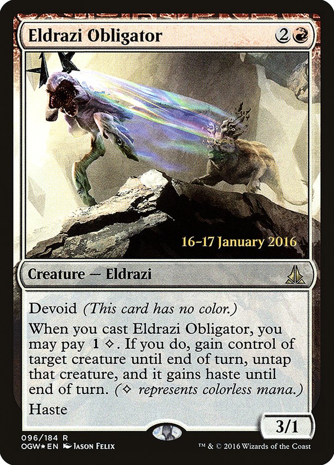 Eldrazi Obligator (Prerelease) [Oath of the Gatewatch Prerelease Promos]