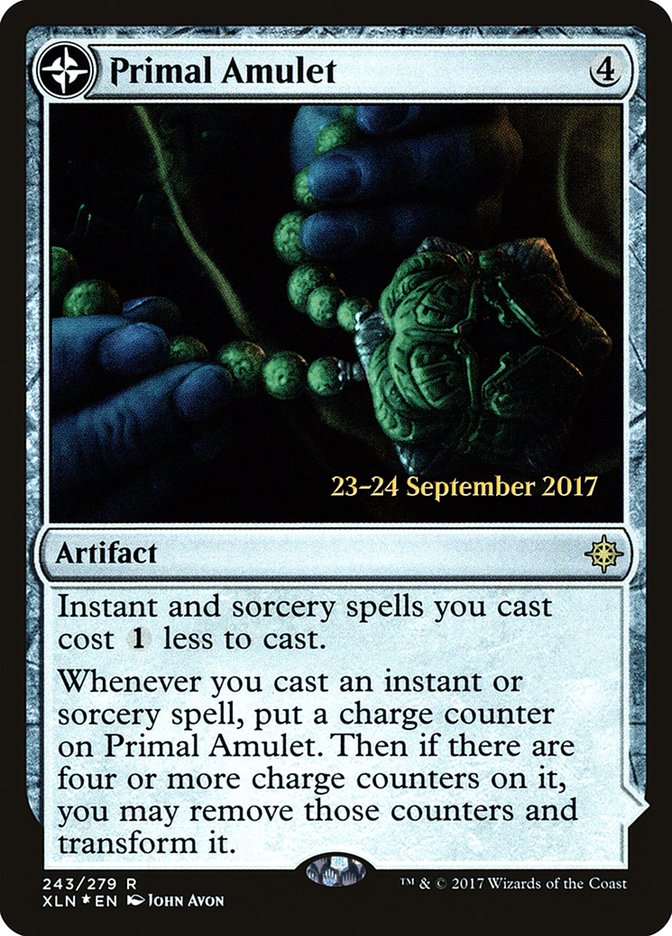 Primal Amulet // Primal Wellspring  (Prerelease) [Ixalan Prerelease Promos]