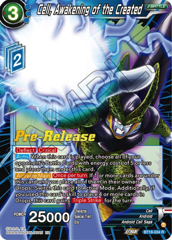 Cell, Awakening of the Created (BT18-034) [Dawn of the Z-Legends Prerelease Promos]