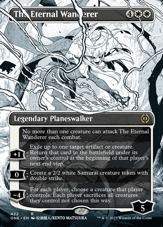 The Eternal Wanderer (Borderless Manga Step-and-Compleat Foil) [Phyrexia: All Will Be One]