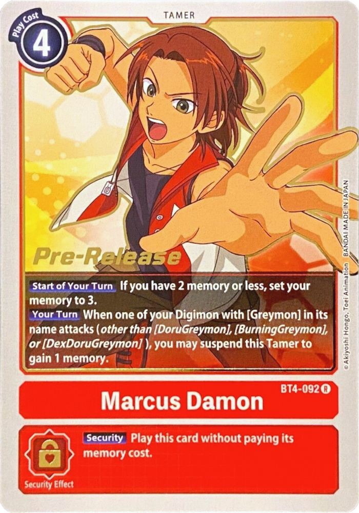 Marcus Damon [BT4-092] [Promotions de pré-sortie Great Legend] 