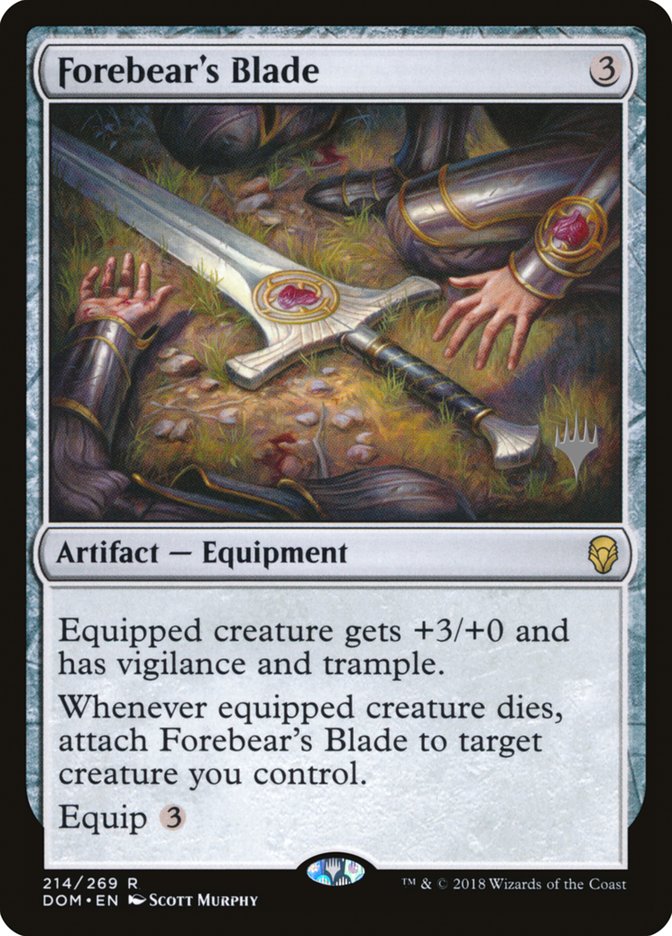 Forebear's Blade (paquete promocional) [Dominaria Promos] 