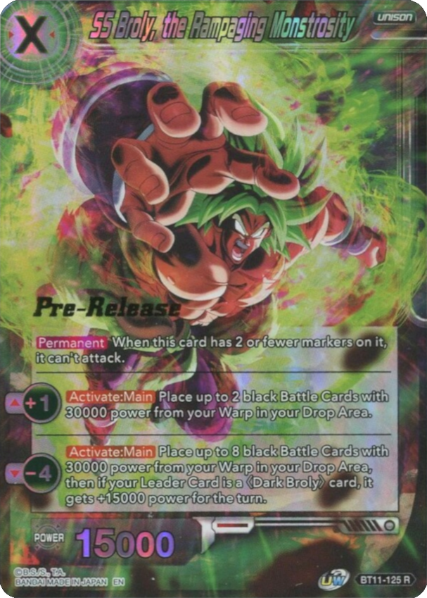 SS Broly, the Rampaging Monstrosity (BT11-125) [Vermilion Bloodline Prerelease Promos]