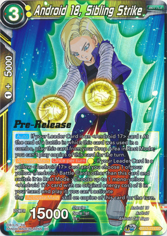 Android 18, Sibling Strike (BT13-111) [Promociones preliminares de Supreme Rivalry] 