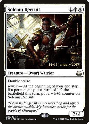 Solemn Recruit  (Prerelease) [Aether Revolt Prerelease Promos]