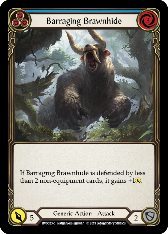 Barraging Brawnhide (Blue) [BVO023-C] 1st Edition Normal