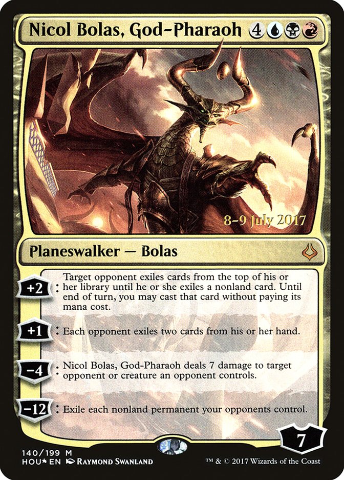 Nicol Bolas, God-Pharaoh  (Prerelease) [Hour of Devastation Prerelease Promos]