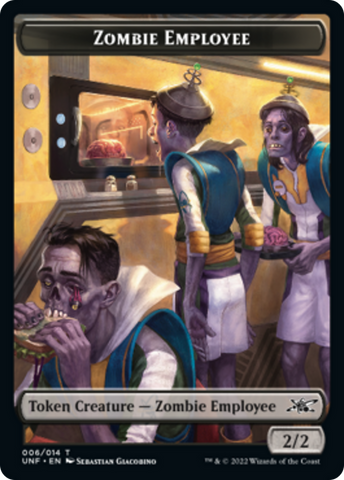 Zombie Employee // Treasure (013) Double-sided Token [Unfinity Tokens]
