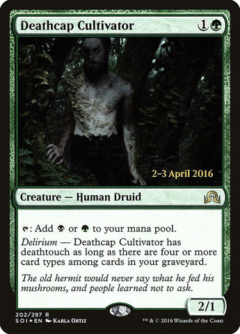 Deathcap Cultivator (Prerelease) [Shadows over Innistrad Prerelease Promos]