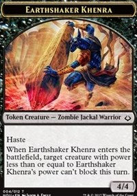 Earthshaker Khenra // Zombie Double-sided Token [Hour of Devastation Tokens]