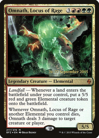 Omnath, Locus of Rage  (Prerelease) [Battle for Zendikar Prerelease Promos]