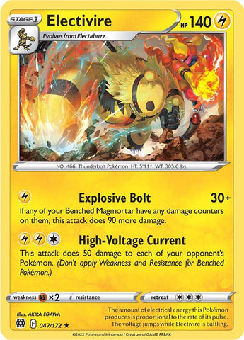 Electivire (047/172) [Épée et Bouclier : Étoiles Brillantes] 