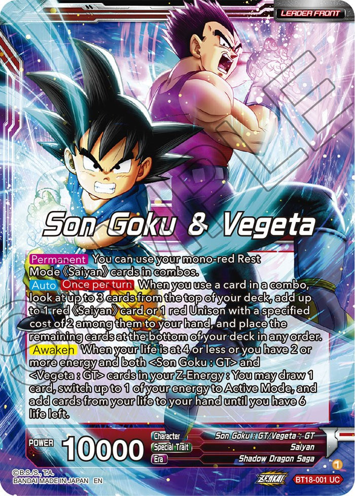 Son Goku &amp; Vegeta // SS4 Son Goku &amp; SS4 Vegeta, In It Together (BT18-001) [Promos preliminares de Dawn of the Z-Legends] 