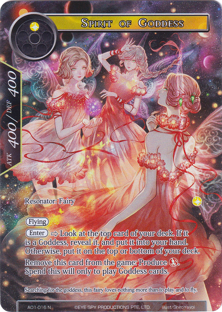 Spirit of Goddess (Full Art) (AO1-016) [Alice Origin]