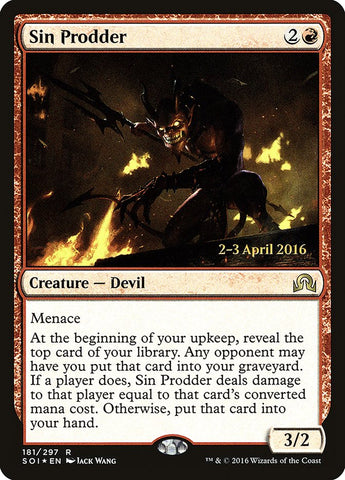 Sin Prodder (Prerelease) [Shadows over Innistrad Prerelease Promos]