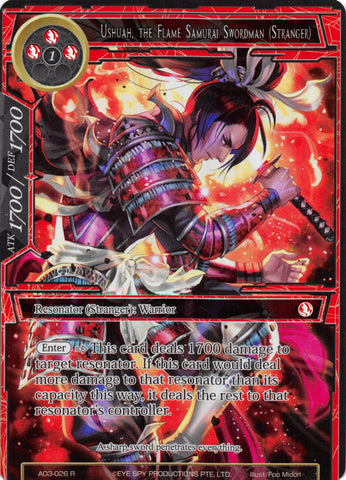 Ushuah, the Flame Samurai Swordman (Stranger) (Full Art) (AO3-026) [Alice Origin III]