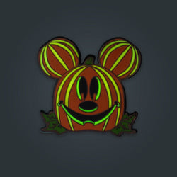Mickey Mouse Jack-o'-Lantern Mickey Pin de esmalte que brilla en la oscuridad