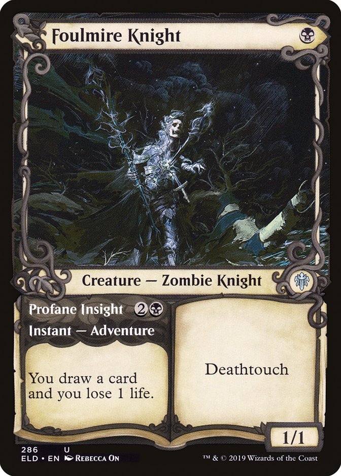 Foulmire Knight // Profane Insight (Showcase) [Trono de Eldraine] 