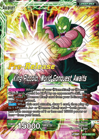 King Piccolo // King Piccolo, World Conquest Awaits (BT18-060) [Dawn of the Z-Legends Prerelease Promos]