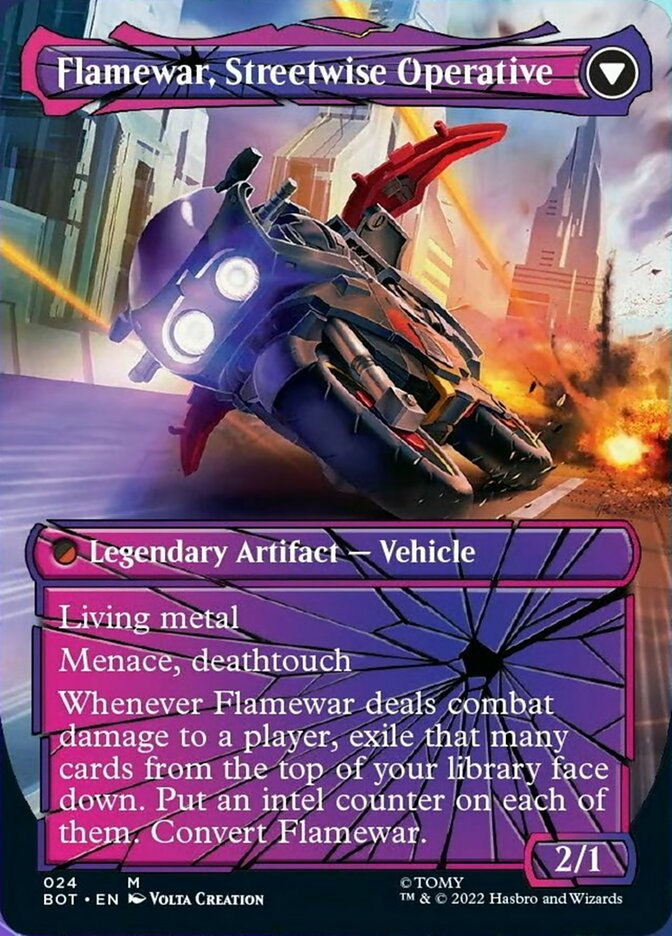 Flamewar, Brash Veteran // Flamewar, Streetwise Operative (Shattered Glass) [Universes Beyond: Transformers]