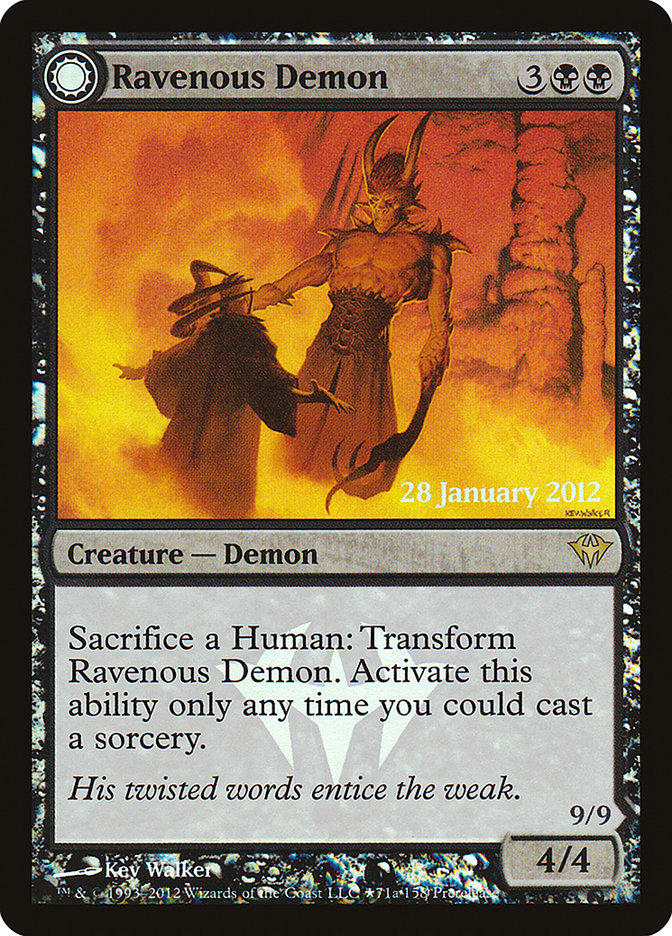 Ravenous Demon // Archdemon of Greed  (Prerelease) [Dark Ascension Prerelease Promos]