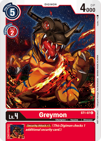 Greymon [ST1-07] (arte alternativo) [Gaia Red] 