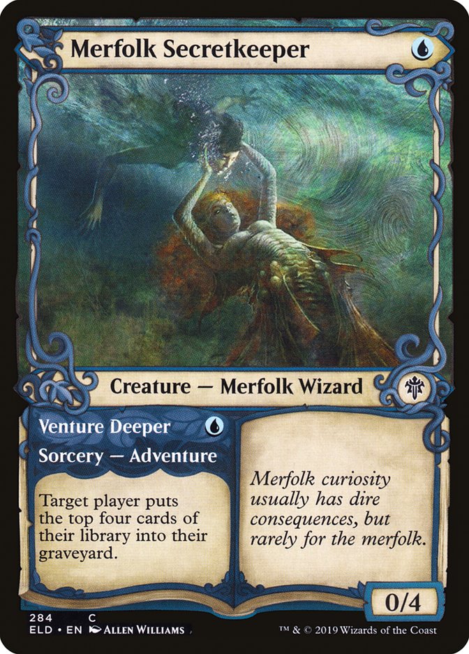 Secretkeeper Merfolk // Venture Deeper (Showcase) [Trône d'Eldraine] 