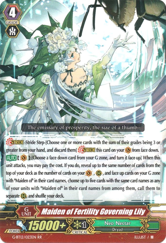 Maiden of Fertility Governing Lily (G-BT12/023EN) [Dragon King's Awakening]