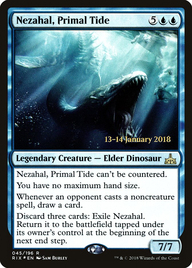 Nezahal, Primal Tide (Prerelease) [Rivals of Ixalan Prerelease Promos]