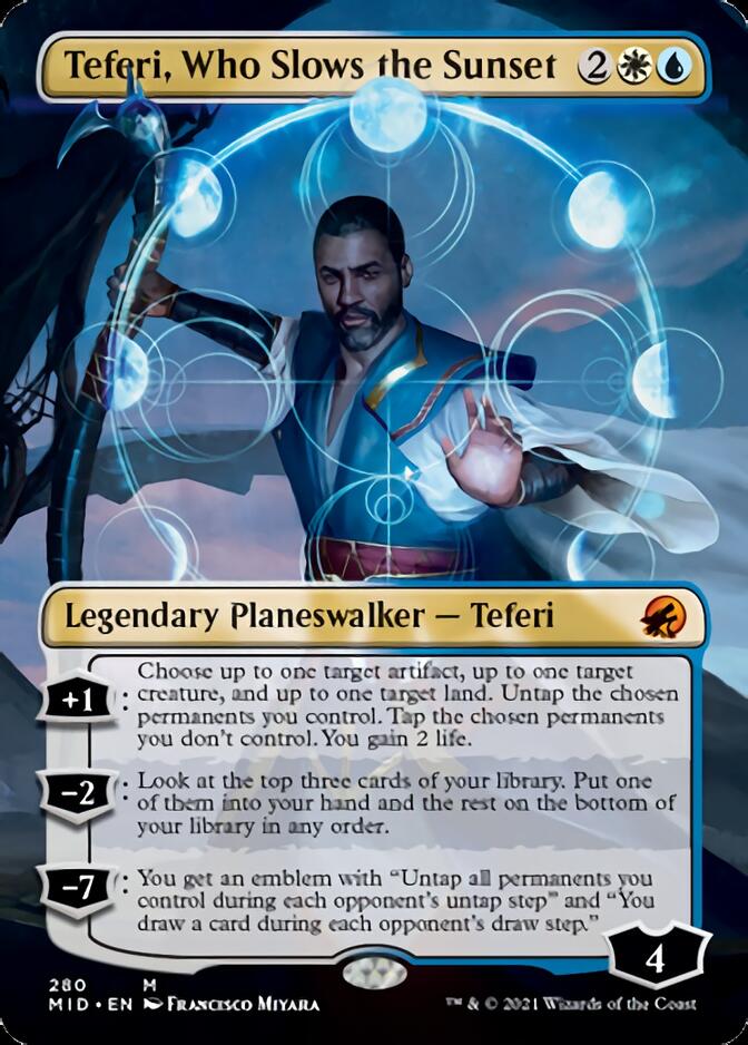 Teferi, que ralentiza la puesta de sol (sin bordes) [Innistrad: Midnight Hunt] 