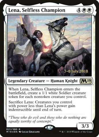 Lena, Selfless Champion  (Prerelease) [Core Set 2019 Prerelease Promos]