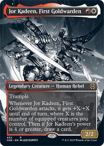 Jor Kadeen, First Goldwarden (Borderless Manga Step-and-Compleat Foil) [Phyrexia: All Will Be One]