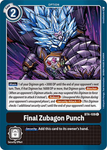 Final Zubagon Punch [BT4-109] [Gran Leyenda] 