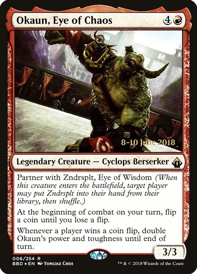 Okaun, Eye of Chaos   (Prerelease) [Battlebond Prerelease Promos]