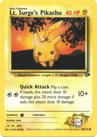 Pikachu du lieutenant Surge (84/132) [Défi Gym] 