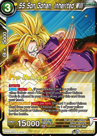 SS Son Gohan, testamento heredado (BT17-096) [Promociones preliminares de Ultimate Squad] 