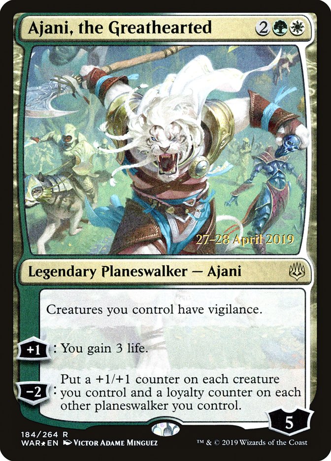 Ajani, the Greathearted  [War of the Spark Prerelease Promos]